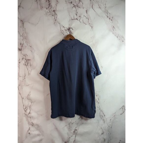 Duluth Shirt Mens Large Blue Polo Short Sleeve Navy Gusseted Top Trading Co - Picture 5 of 9